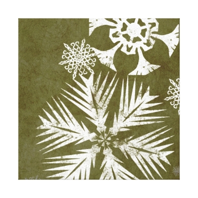 Green and White Christmas Snowflakes by TheBrideShop