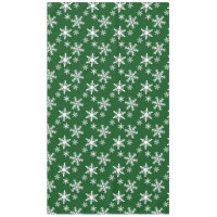 Green and White Christmas Snowflakes Tablecloth