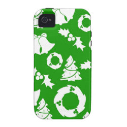 Green and White Christmas Winter Holiday Gifts iPhone 4 Cases
