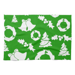 Green and White Christmas Winter Holiday Gifts Hand Towel