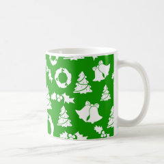 Green and White Christmas Winter Holiday Gifts Mugs