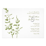 Green and White Country Floral Wedding Invitation
