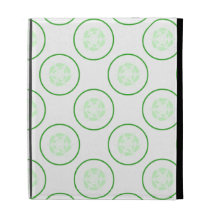 Green and White Cucumber Pattern. iPad Case