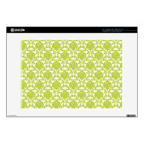 Green and White Damask Pattern Skin For 13" Laptop