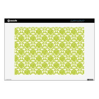 Green and White Damask Pattern Skin For 13&quot; Laptop