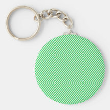 Green and White Diagonal Stripes Keychains