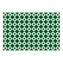 Green and White Diamond Pattern posters