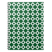 Green and White Diamond Pattern notebooks