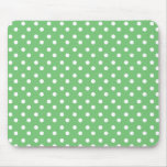 GREEN AND WHITE DOTS MOUSEPAD