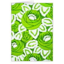 Green and White Floral art Deco Cards