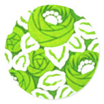 Green and White Floral art Deco stickers