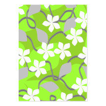Green and White Flowers. Floral Pattern. Business Card Templates