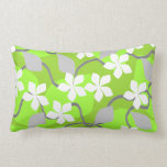 Green and White Flowers. Floral Pattern. Throw Pillows