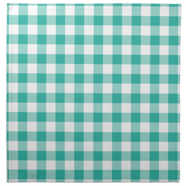 Green And White Gingham Check Pattern Cloth Napkin