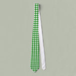 Green and White Gingham Check Tie