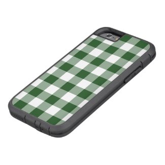 Green and White Gingham Pattern Barely There iPhone 6 Case