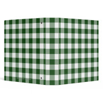 Green and White Gingham Pattern binders