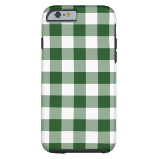 Green and White Gingham Pattern Barely There iPhone 6 Case