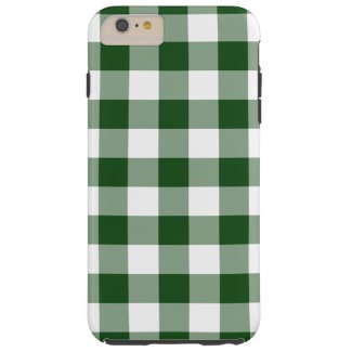 Green and White Gingham Pattern iPhone 6 Plus Case