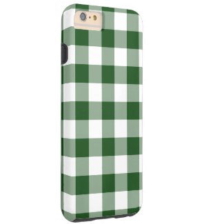 Green and White Gingham Pattern iPhone 6 Plus Case