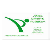 Green and White Martial Arts Business Card