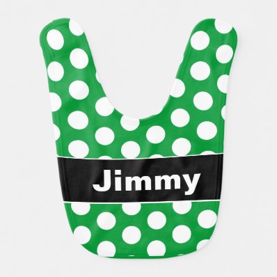 Green and White Polka Dot Bib