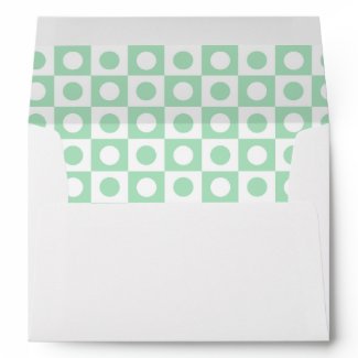Green and White Polka Dot Lined Envelope envelope