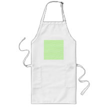 Green and White Polka Dot Pattern. Spotty. Apron