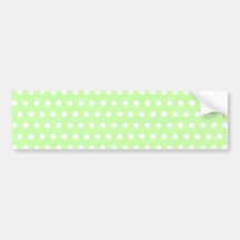 Green and White Polka Dot Pattern. Spotty. Bumper Sticker