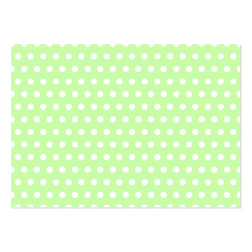 Green and White Polka Dot Pattern. Spotty. Business Card Template (front side)