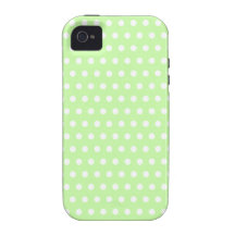 Green and White Polka Dot Pattern. Spotty. iPhone 4 Cases
