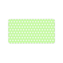 Green and White Polka Dot Pattern. Spotty. Custom Address Label