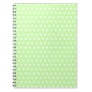 Green and White Polka Dot Pattern. Spotty. Spiral Note Book