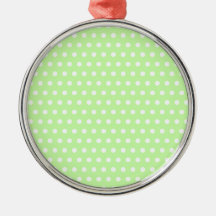 Green and White Polka Dot Pattern. Spotty. Ornament