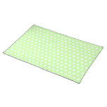 Green and White Polka Dot Pattern. Spotty. Placemat