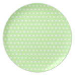 Green and White Polka Dot Pattern. Spotty. Dinner Plates