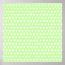 Green and White Polka Dot Pattern. Spotty. Posters