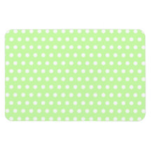 Green and White Polka Dot Pattern. Spotty. Rectangle Magnets