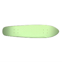 Green and White Polka Dot Pattern. Spotty. Skate Board