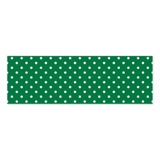 Green and White Polka Dots Business Card Templates (front side)