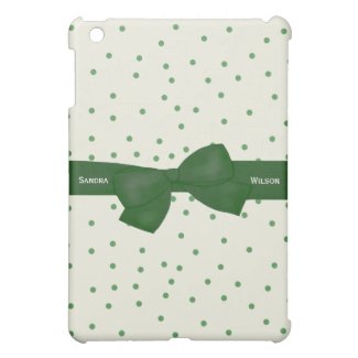 Green and White Polkadots iPad Mini Case