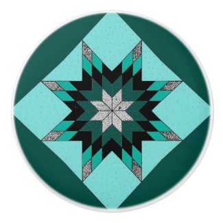 Green and White Quilt Design Knobs