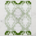 green and white romantic diamond damask pattern