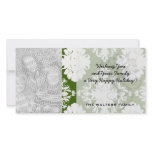 green and white romantic diamond damask pattern photo cards