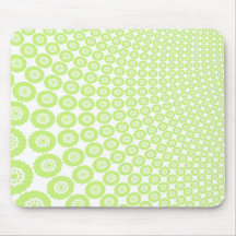 Green and White Shapes Against a Black Background Mouse Pads