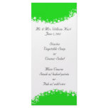 Green and White Snowflake Reception Menu Rack Card