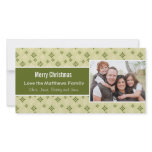 Green and White Snowflakes Holiday Christmas Card photo cards