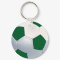 Green and White Soccer Ball Keychain