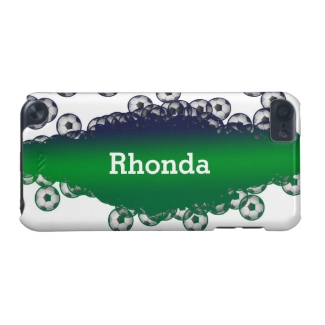 Green and White Soccer Balls iPod 5g Case