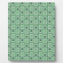 Green and White Squares Plaque